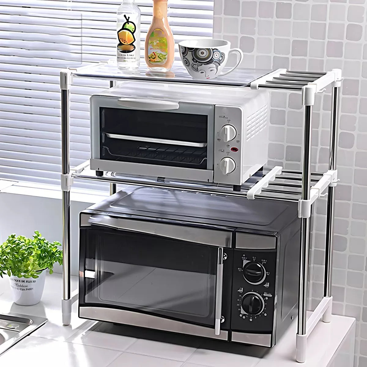 Estante Organizador Dos Niveles Para Microondas Cocina o Mueble